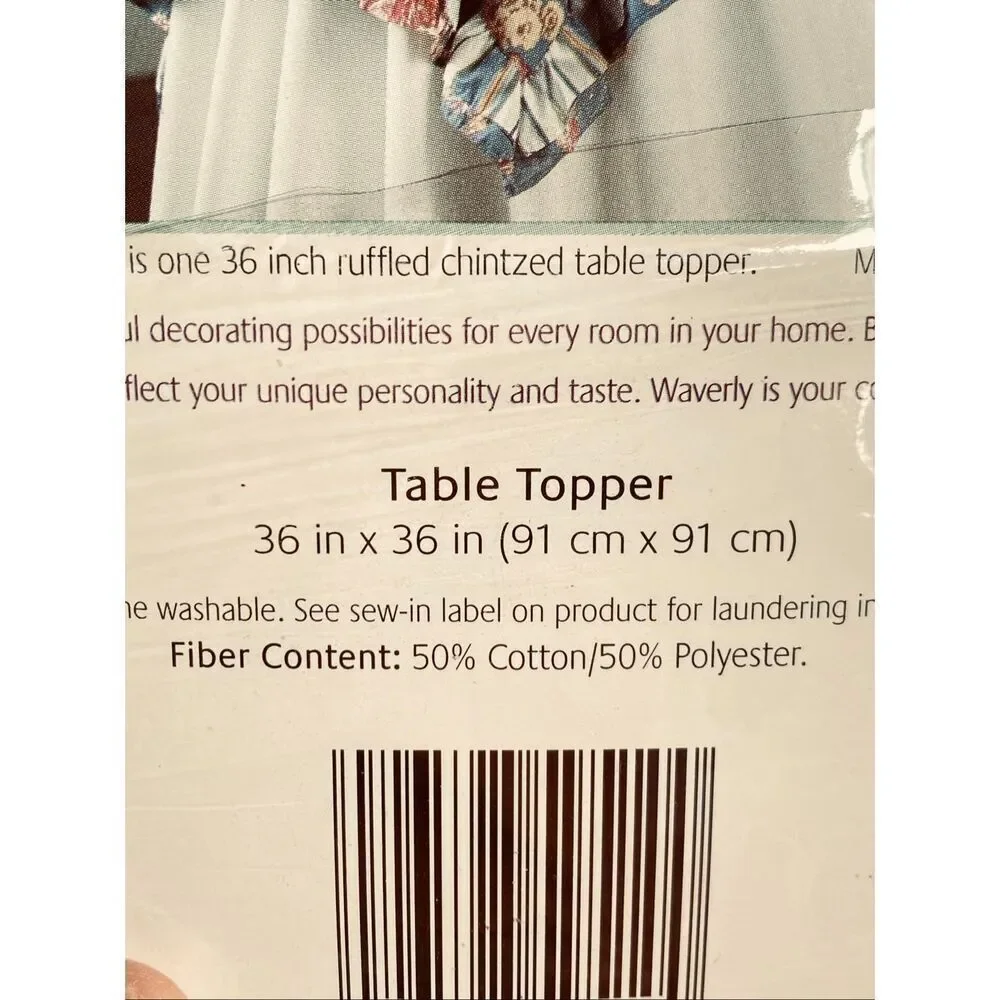Waverly Garden Room Ruffled Table Topper Tablecloth NEW
